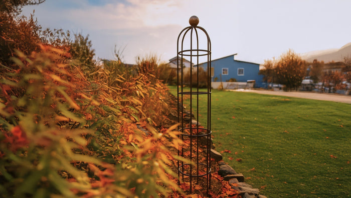 Colorful autumn garden: add trellises for autumnal accents