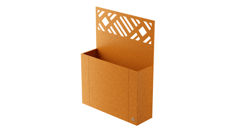 Manarola corten steel raised bed with privacy screen