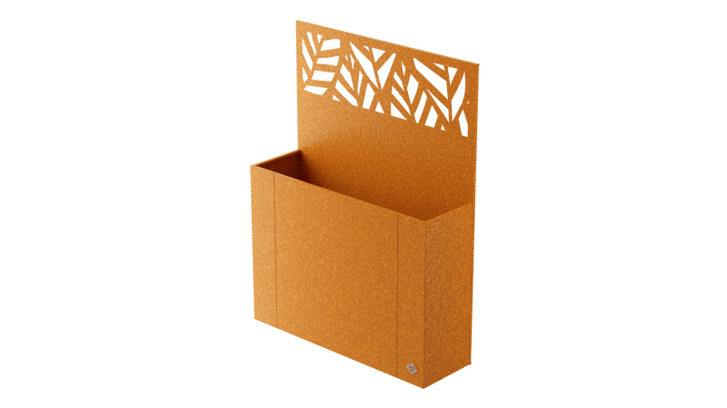 Manarola corten steel raised bed with privacy screen