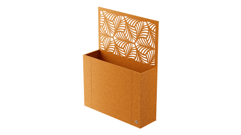 Manarola corten steel raised bed with privacy screen