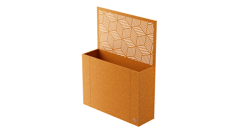 Manarola corten steel raised bed with privacy screen