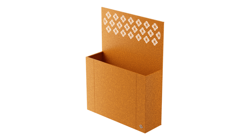 Manarola corten steel raised bed with privacy screen