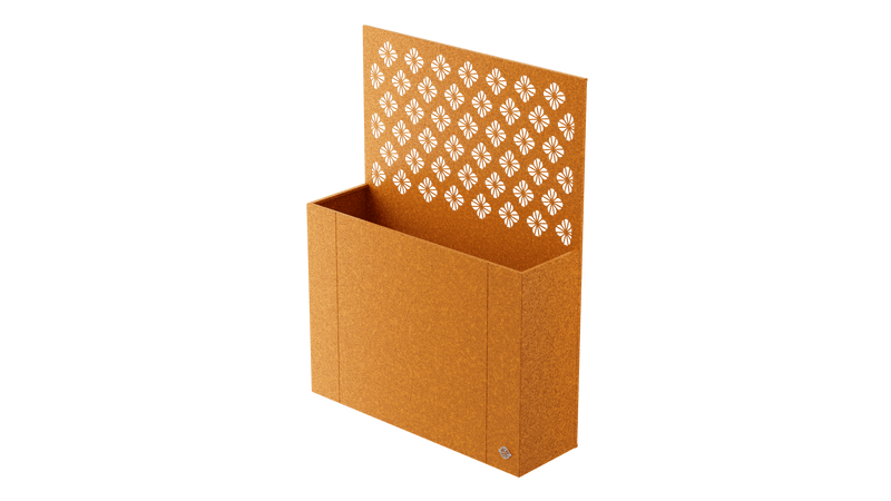 Manarola corten steel raised bed with privacy screen