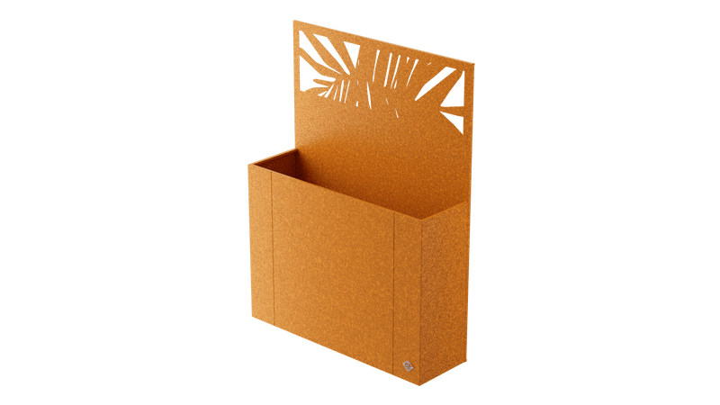 Manarola corten steel raised bed with privacy screen