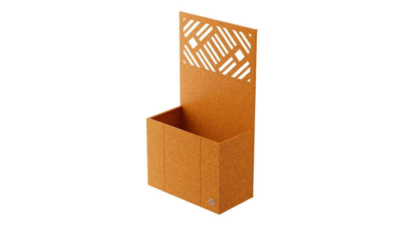 Monterosso corten steel raised garden bed with privacy screen