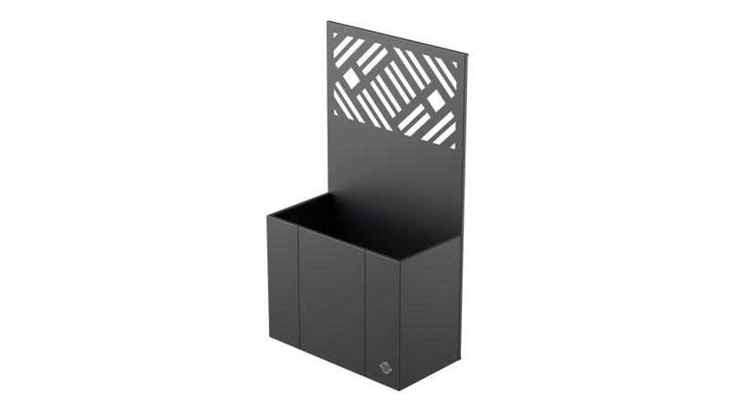 Monterosso metal raised garden bed with privacy screen