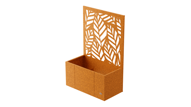 Vernazza corten steel planter with privacy screen