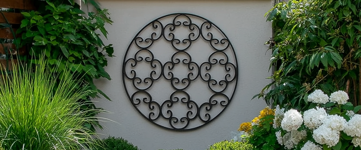 Metall-Wanddeko für den Garten und die Hauswand, Mondo di Rosa von ELEO