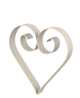 Metallherz Vercelli in pulverbeschichtet Sonderfarbe RAL9001 Cremeweiß als 3D-Modell