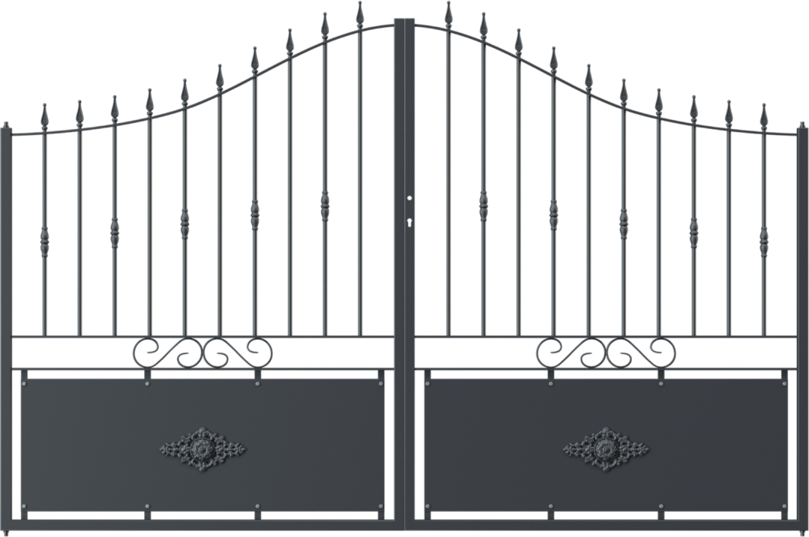 geschwungenes zweiflügeliges Hoftor Aquila