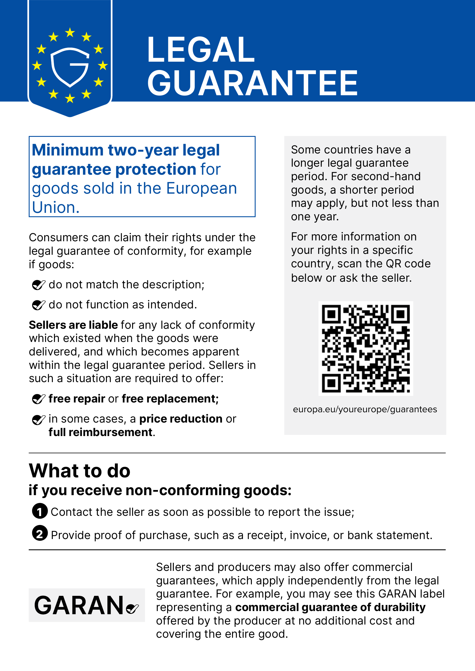 Your legal guarantee rights