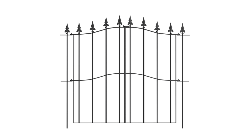 Tür für Rosenbogen Calabria in pulverbeschichtet Sonderfarbe RAL 9005 Tiefschwarz als 3D-Modell