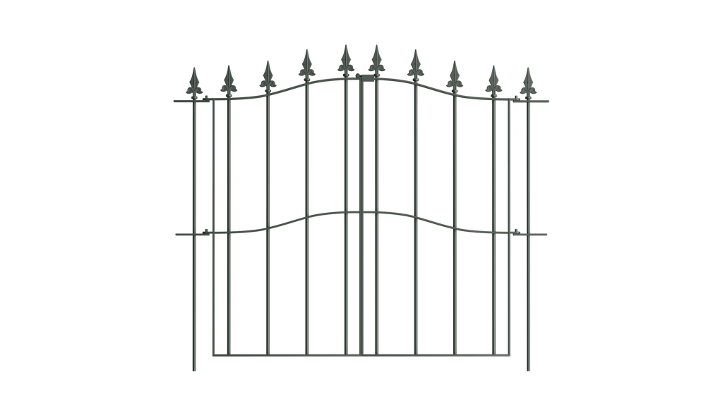 Tür für Rosenbogen Calabria in pulverbeschichtet Sonderfarbe RAL 6009 Tannengrün als 3D-Modell