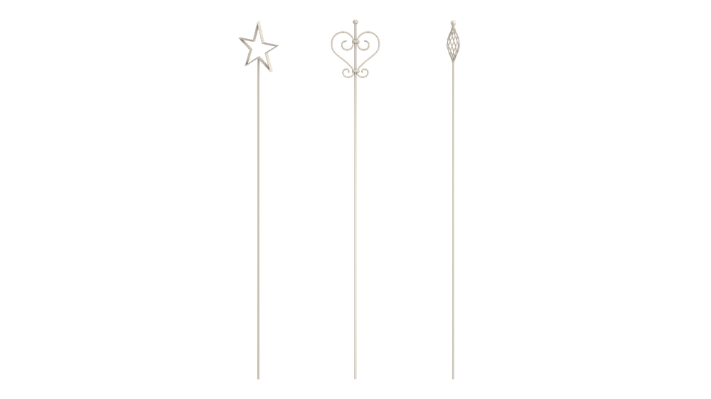 Rankstäbe Vicenza, Tissano und Treviso im Set in pulverbeschichtet Sonderfarbe RAL 9001 Cremeweiß als 3D-Modell