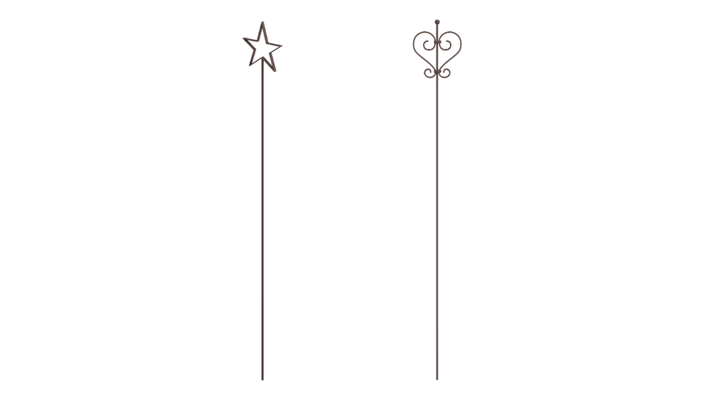 Rankstäbe Tissano und Treviso im Set in pulverbeschichtet Sonderfarbe RAL 8017 Schokobraun als 3D-Modell